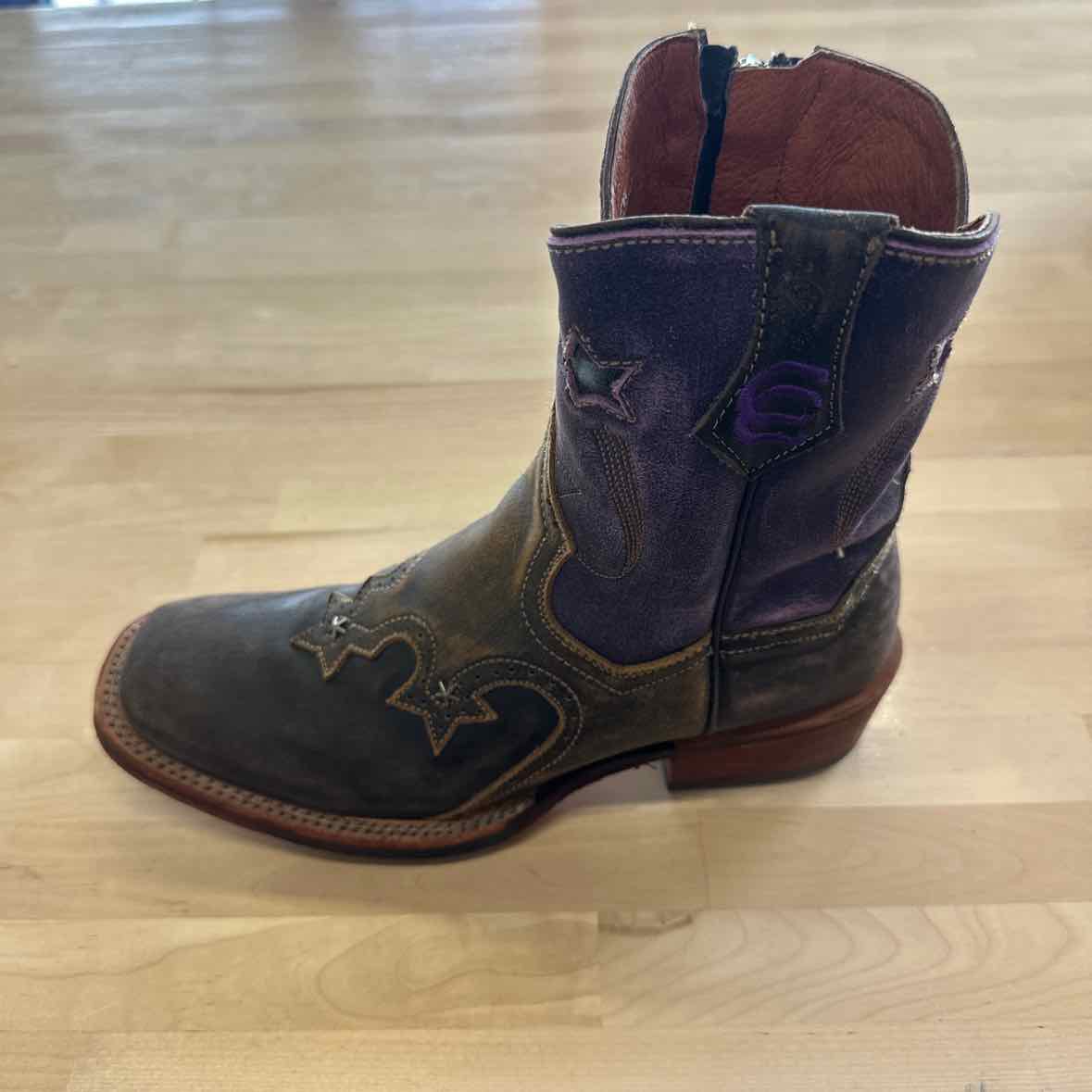 Dan Post Shoe Size 8.5 Purple/Brown Leather Boots
