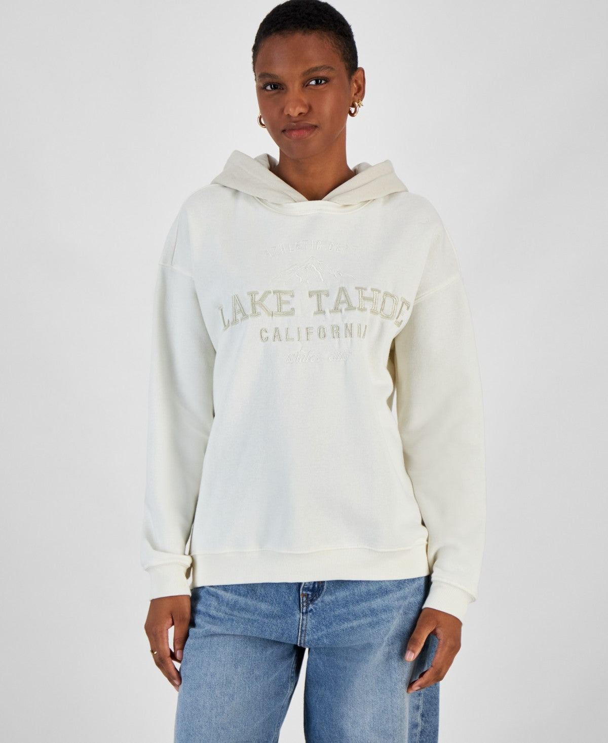 Ultra Flirt Juniors' Full-Zip Applique Boyfriend Hoodie