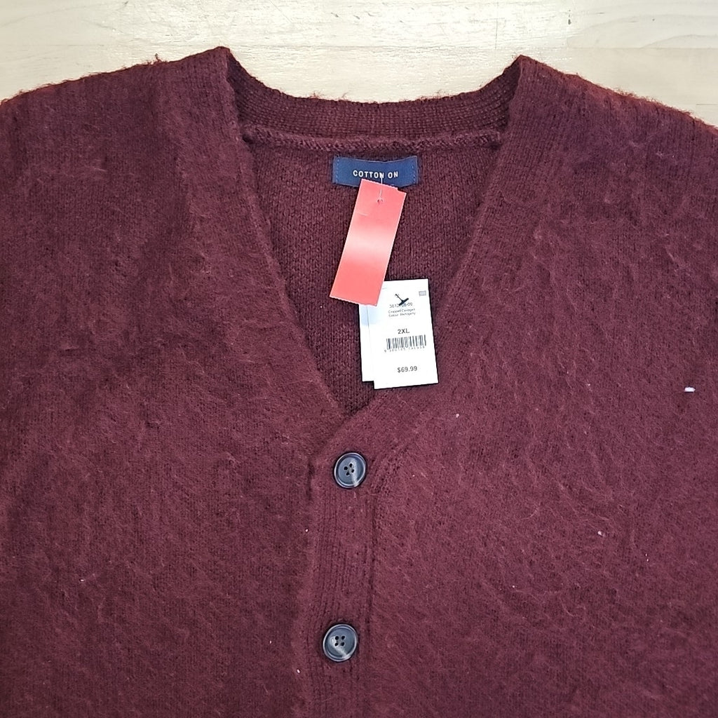 Cotton On Size XXL Burgundy New MENS Cardigan