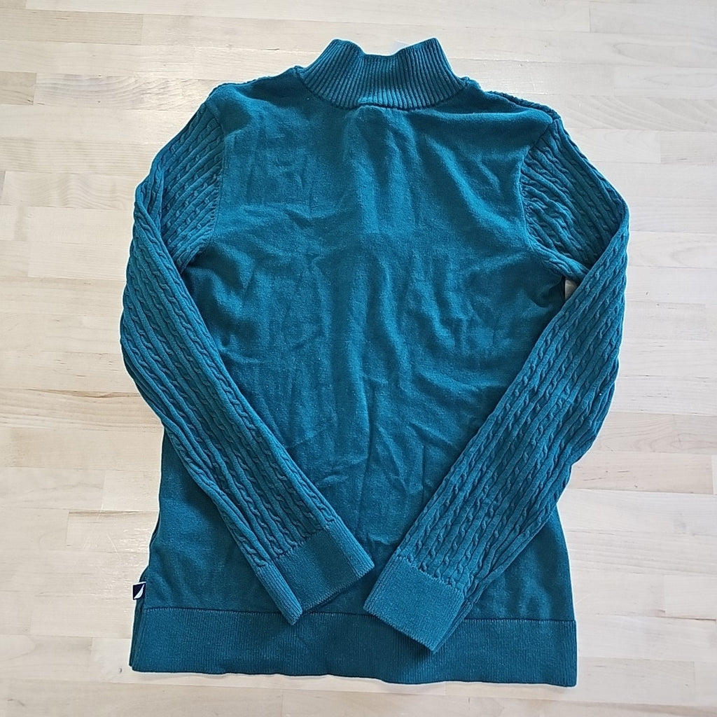 Nautica Size S Green Mock Neck Sweater