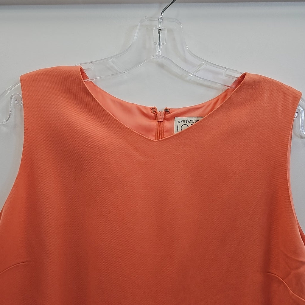 Ann Taylor Size 10 Orange Preloved Dress Top
