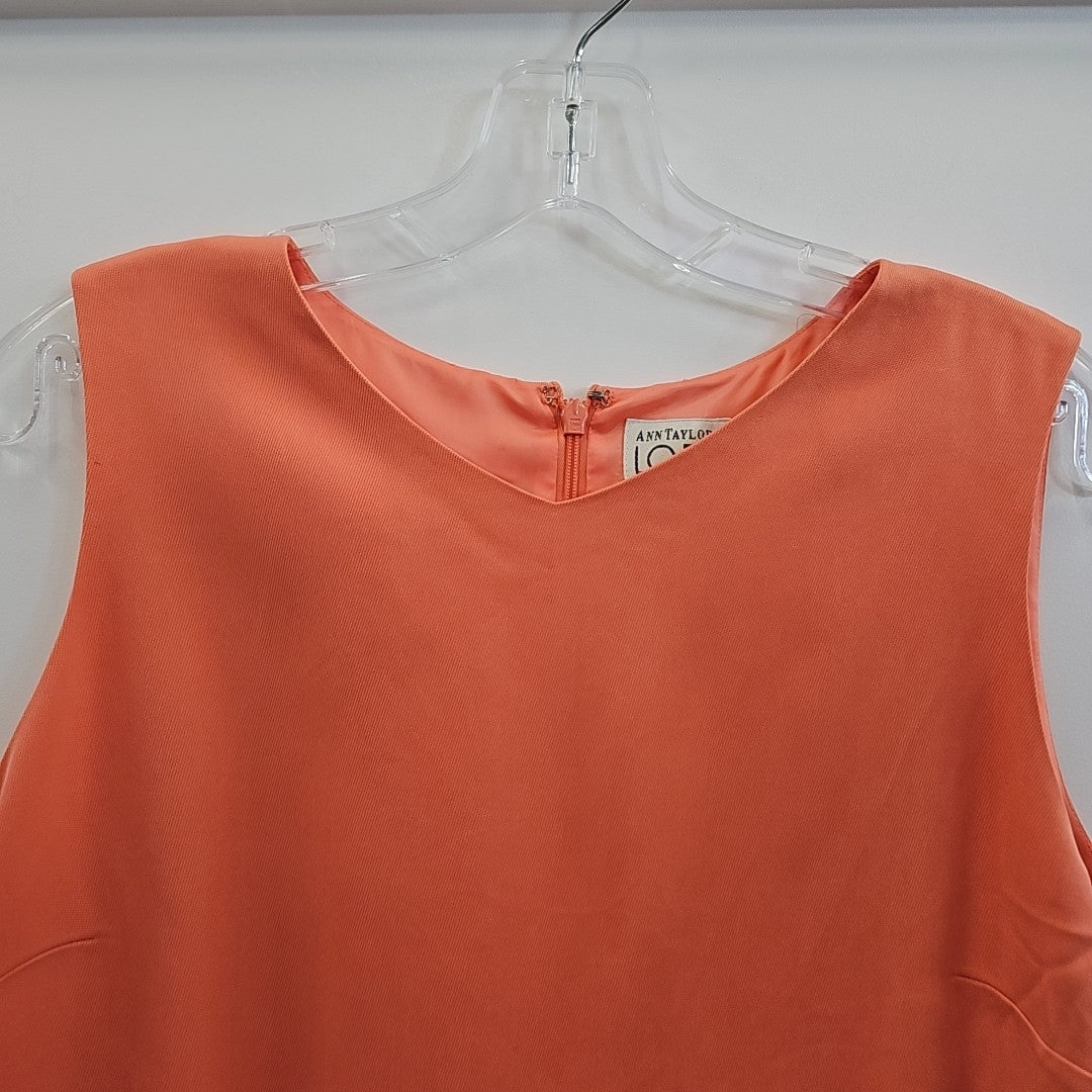 Ann Taylor Size 10 Orange Preloved Dress Top