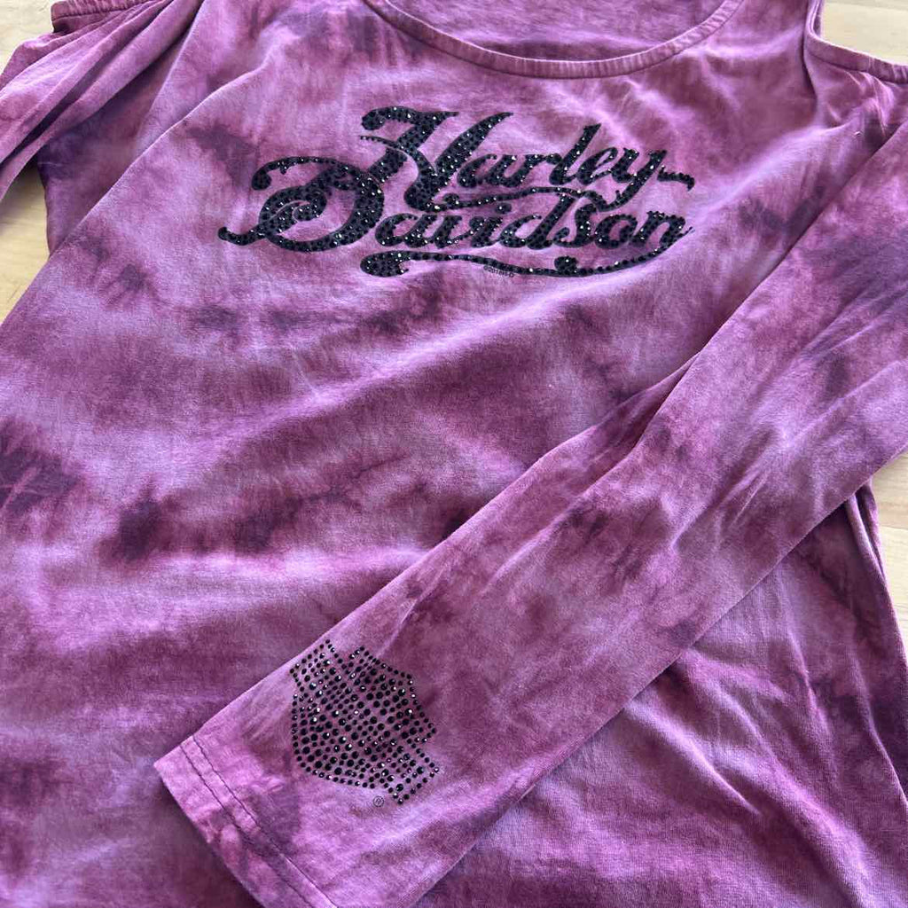 Harley Davidson Size 2XL Purple Rhinestone Cotton Preloved Longsleeve