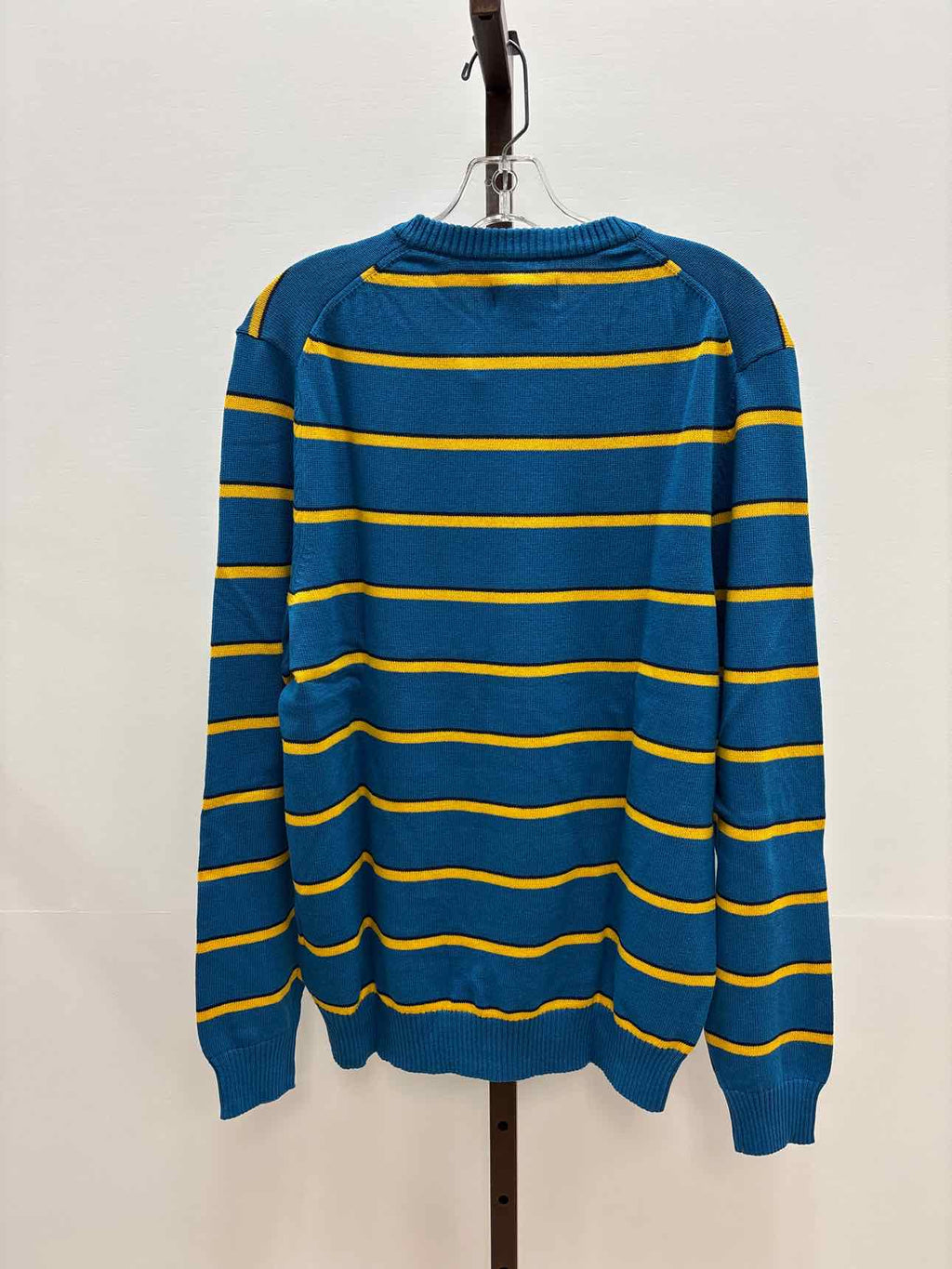Male Club Room Men's Size M Blue Prep Stripe Sweater - Sapphire Lake