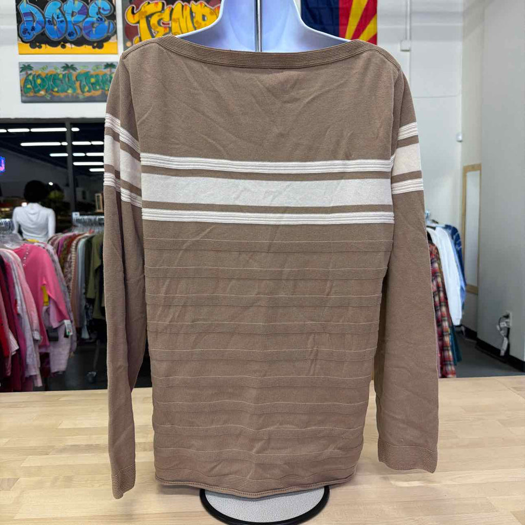 Nautica Women's Jeans Long Sleeve Stripe Boatneck Sweater