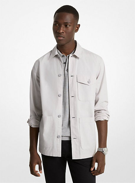 Michael Kors Size XXL Cotton Shirt Jacket - Grey