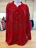 impressions Size 3X Red Cardigan