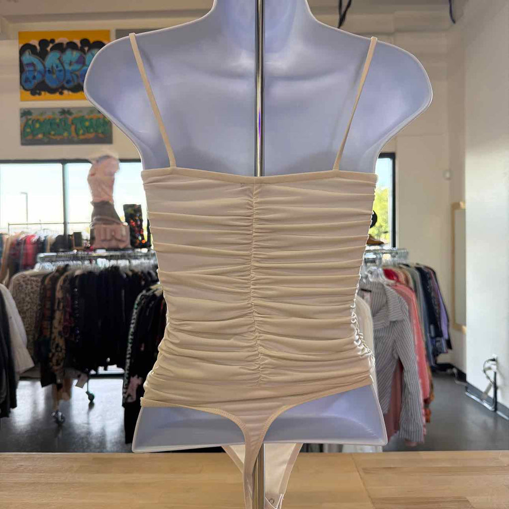 Express Size S Cream Used Bodysuit