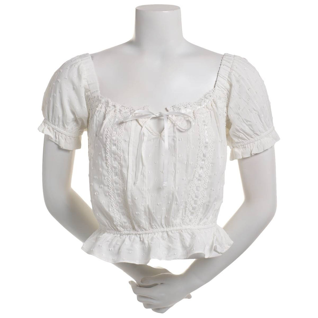 Self E Size XL Sweetheart Puff-Sleeve Top