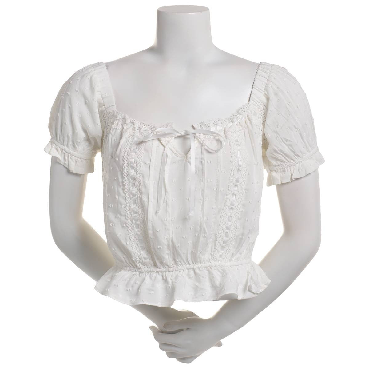 Self E Size XL Sweetheart Puff-Sleeve Top