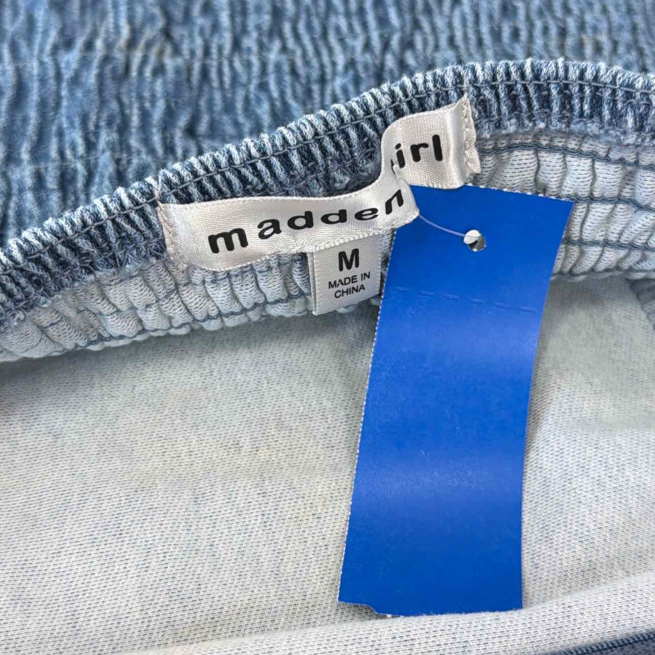 Madden Girl Size M Denim Tube Top - Medium Wash