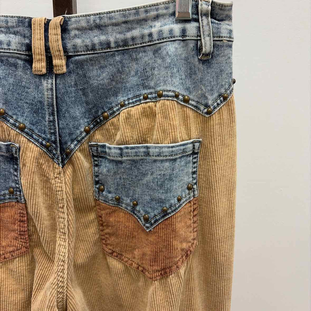 Oli & Hali Size L Blue Brown Ribbed Preloved Pants