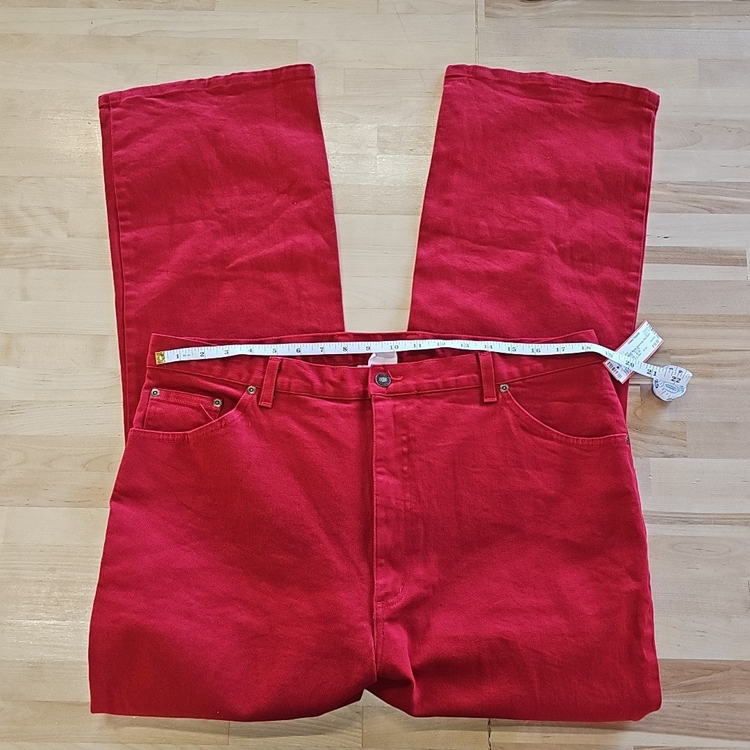 jeanology Size 20W Red Denim Preloved Jeans