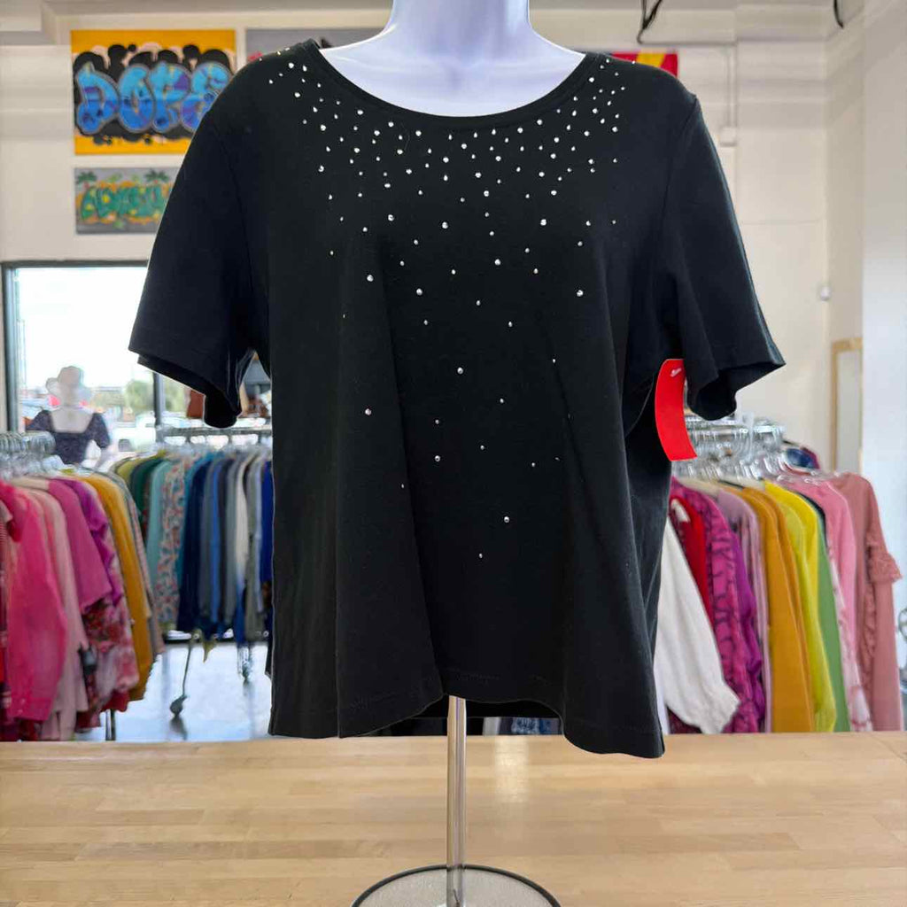 Allison Daley Size PM Black Studs Preloved T-shirt