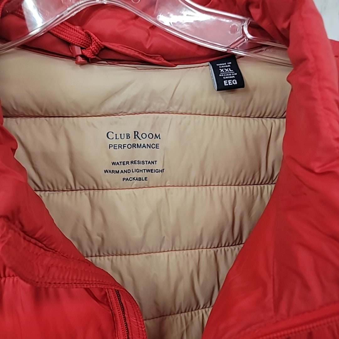 Club Room Size XXL Red Quilted Packable Puffer Jacket NWT