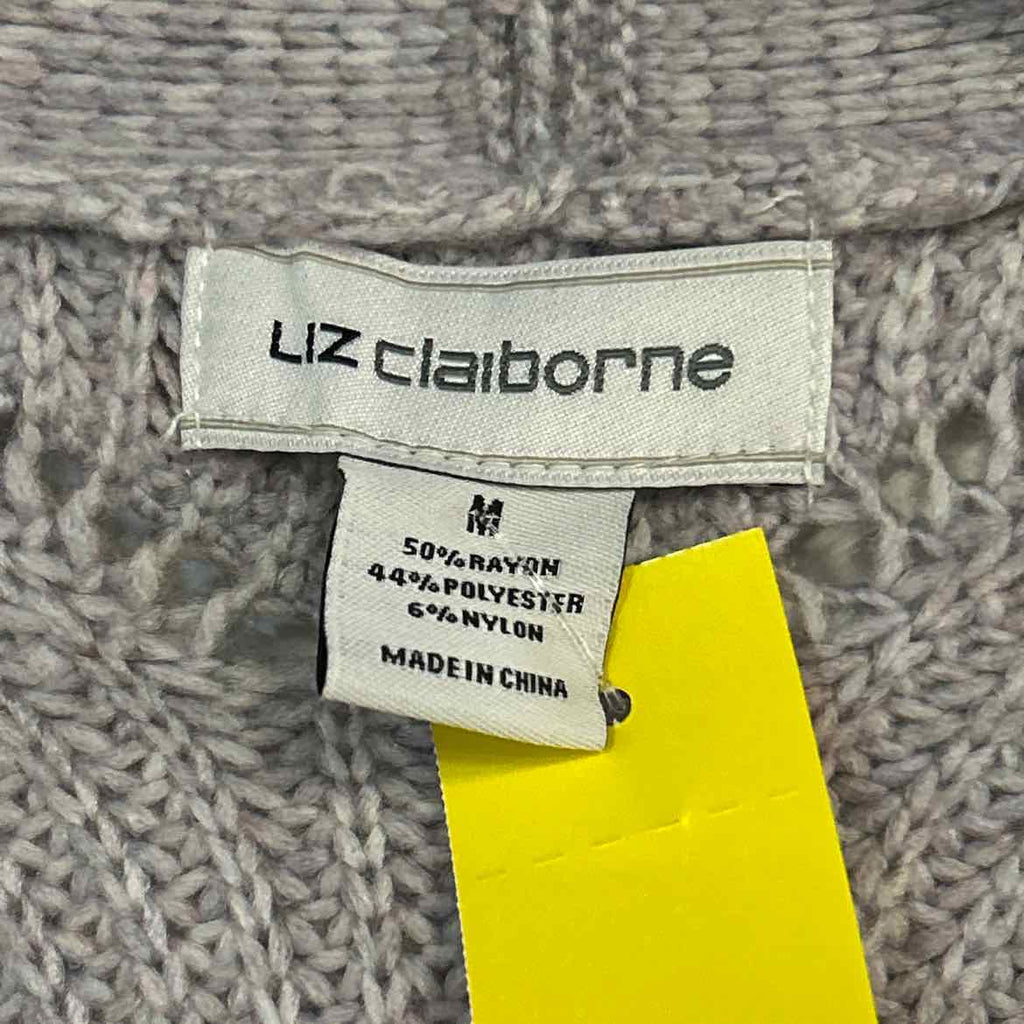 Liz Claiborne Size M Gray Knit Preloved Cardigan