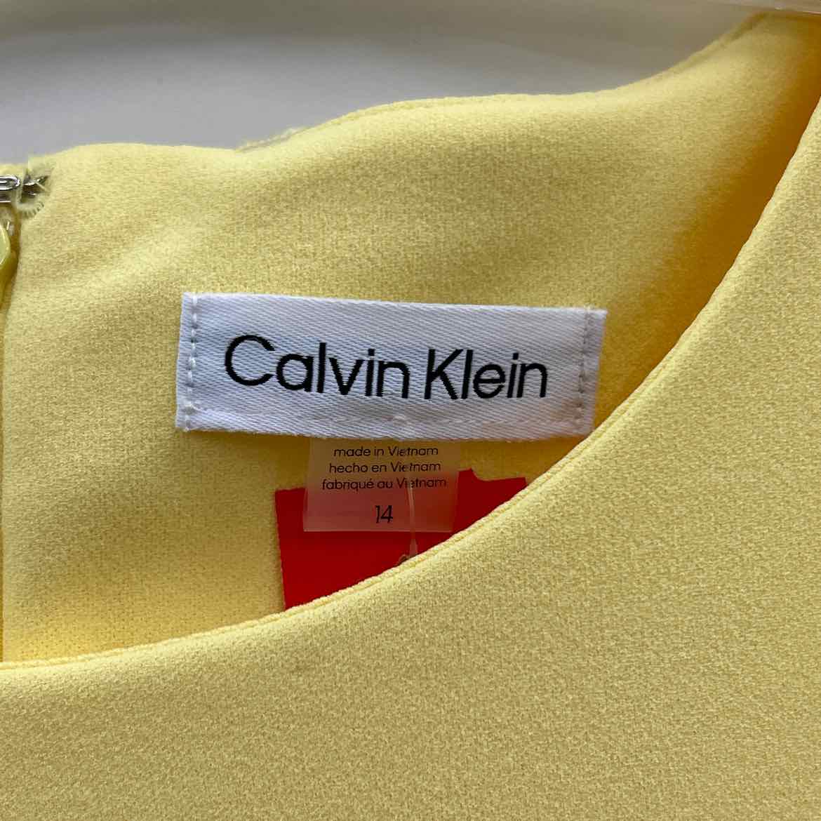 Calvin Klein Size 14 Yellow Preloved Dress