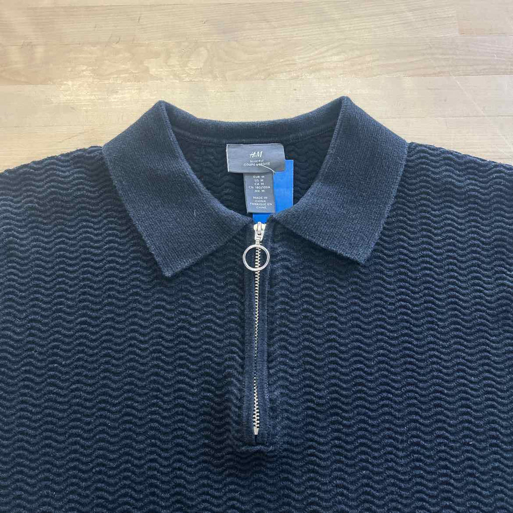H&M Size M Black Preloved MENS Polo