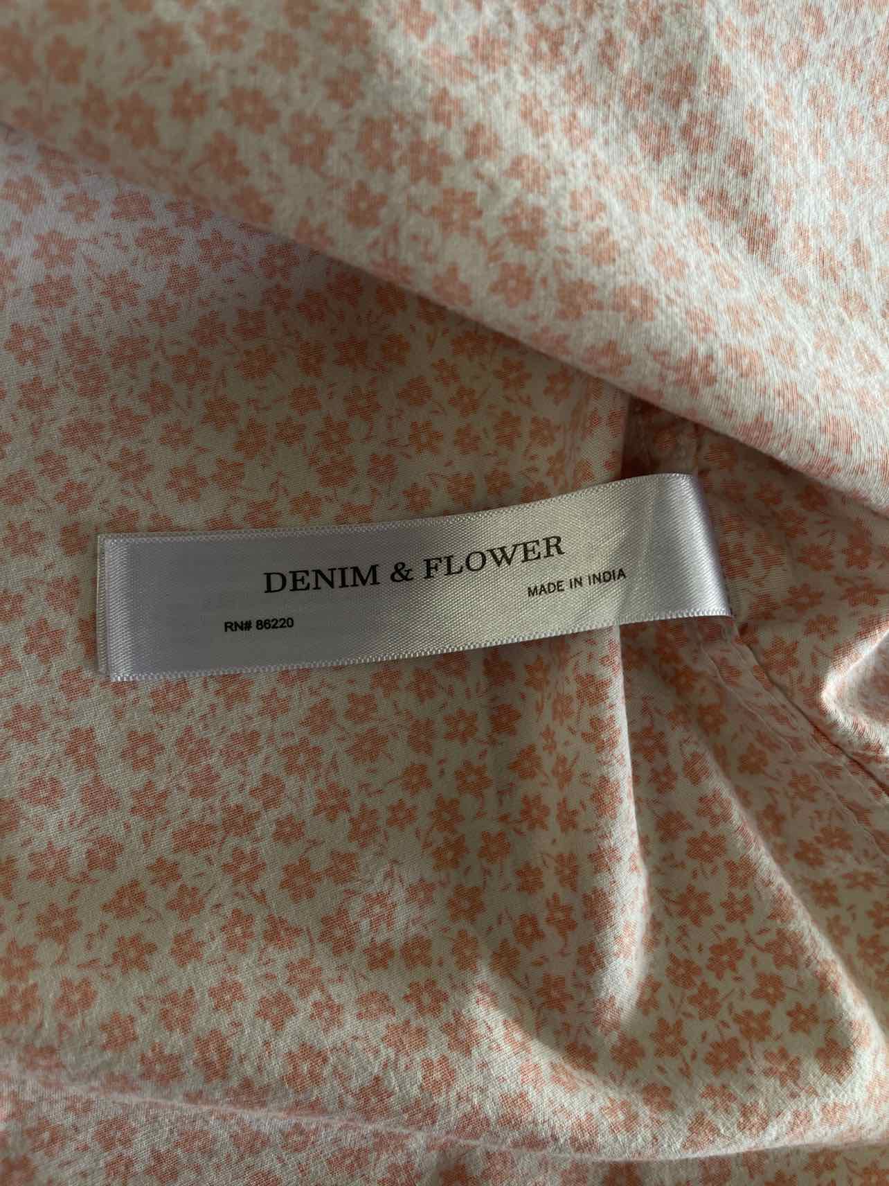 Denim Flower Size L Orange Preloved MENS Button Down Shirt