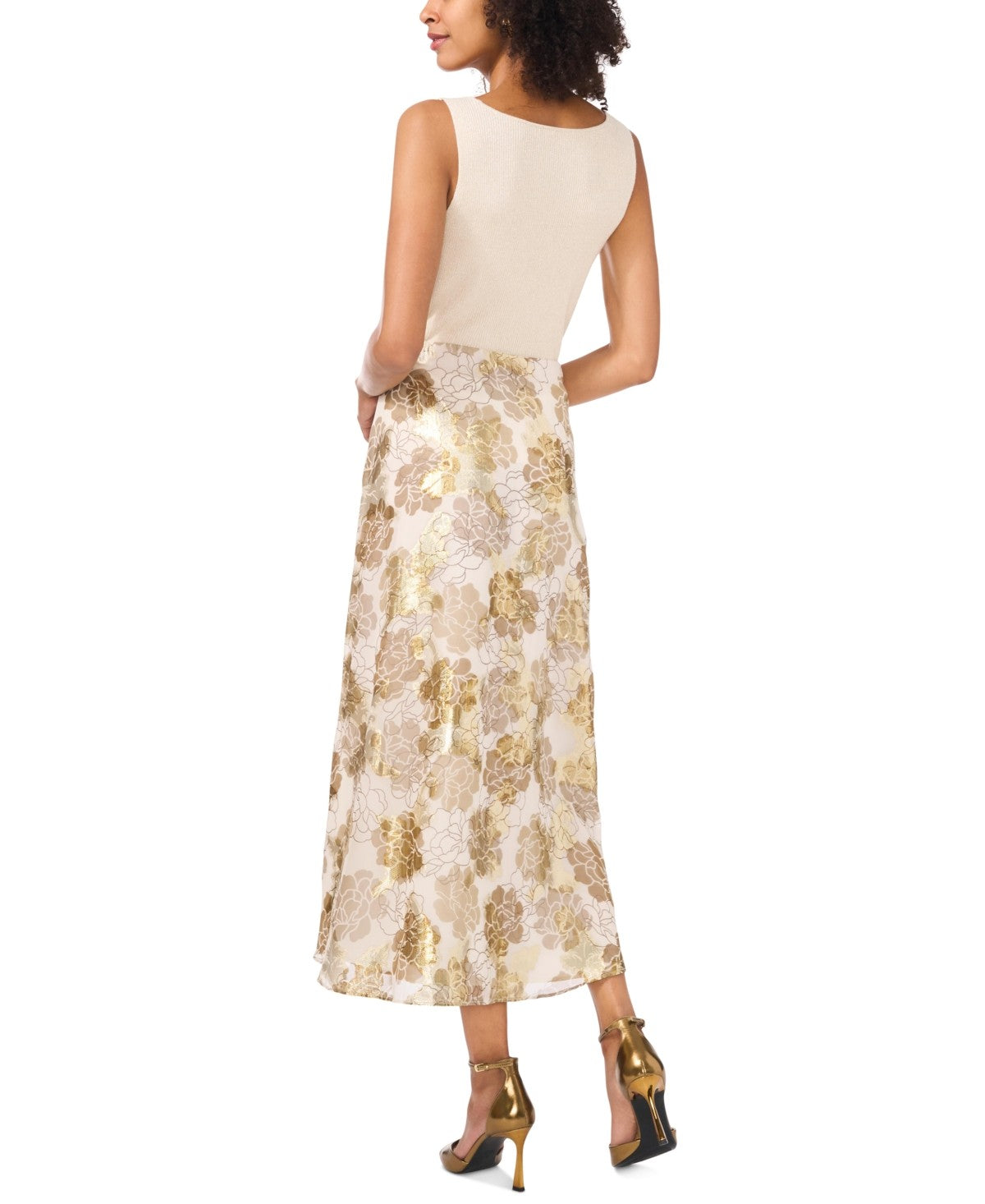 Vince Camuto Size XL White & Gold New Skirt