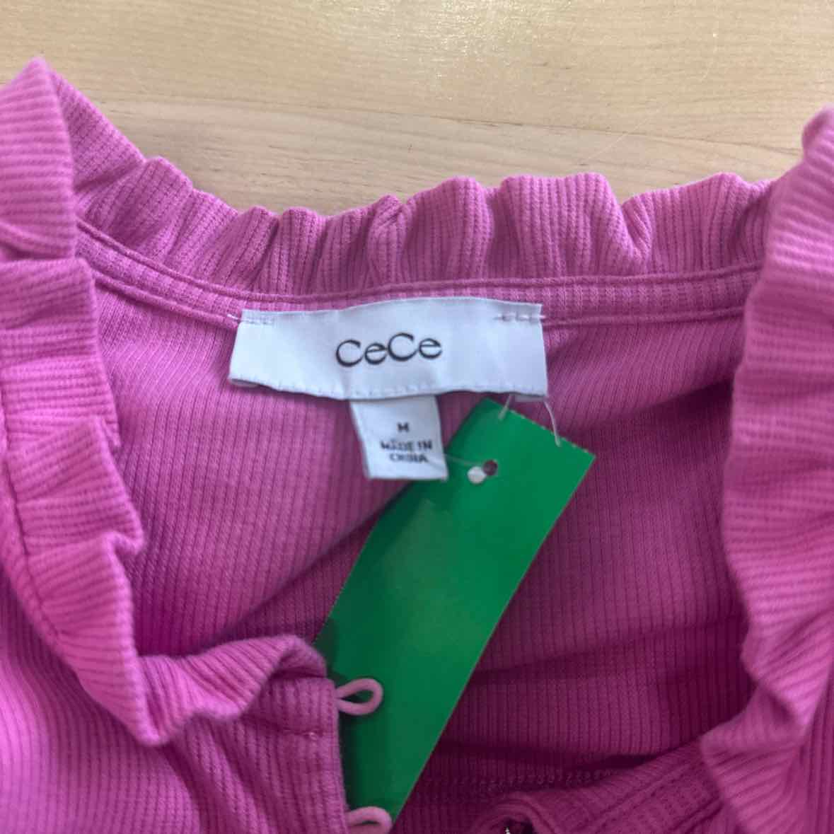 CeCe Size M Pink Long Sleeve