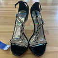 D Size 8 Black Rhinestone Preloved Heels