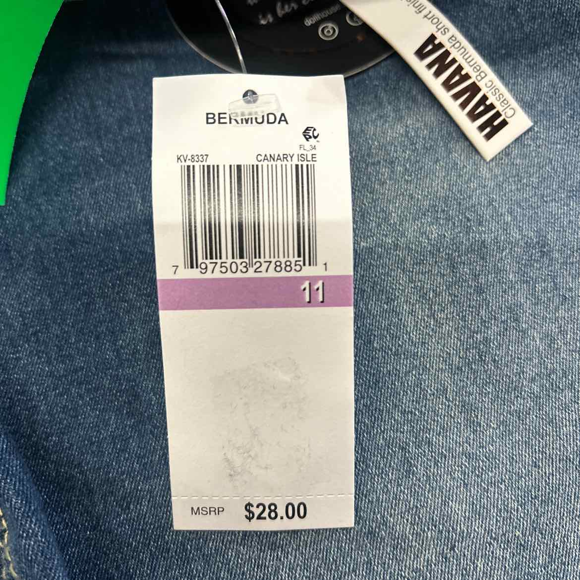 Dollhouse Juniors' Frayed High Rise Denim Bermuda Shorts - Canary Island - 11