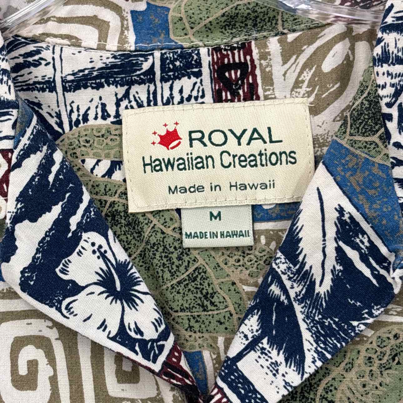 Royal Creations Size M Tan Preloved MENS Button Down Shirt