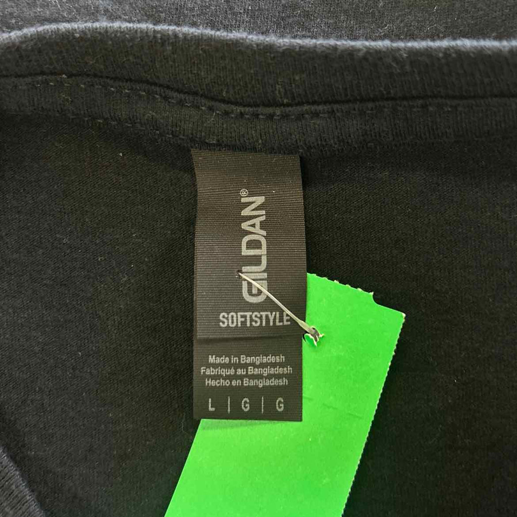 Gildan Size L Black Preloved MENS T-shirt