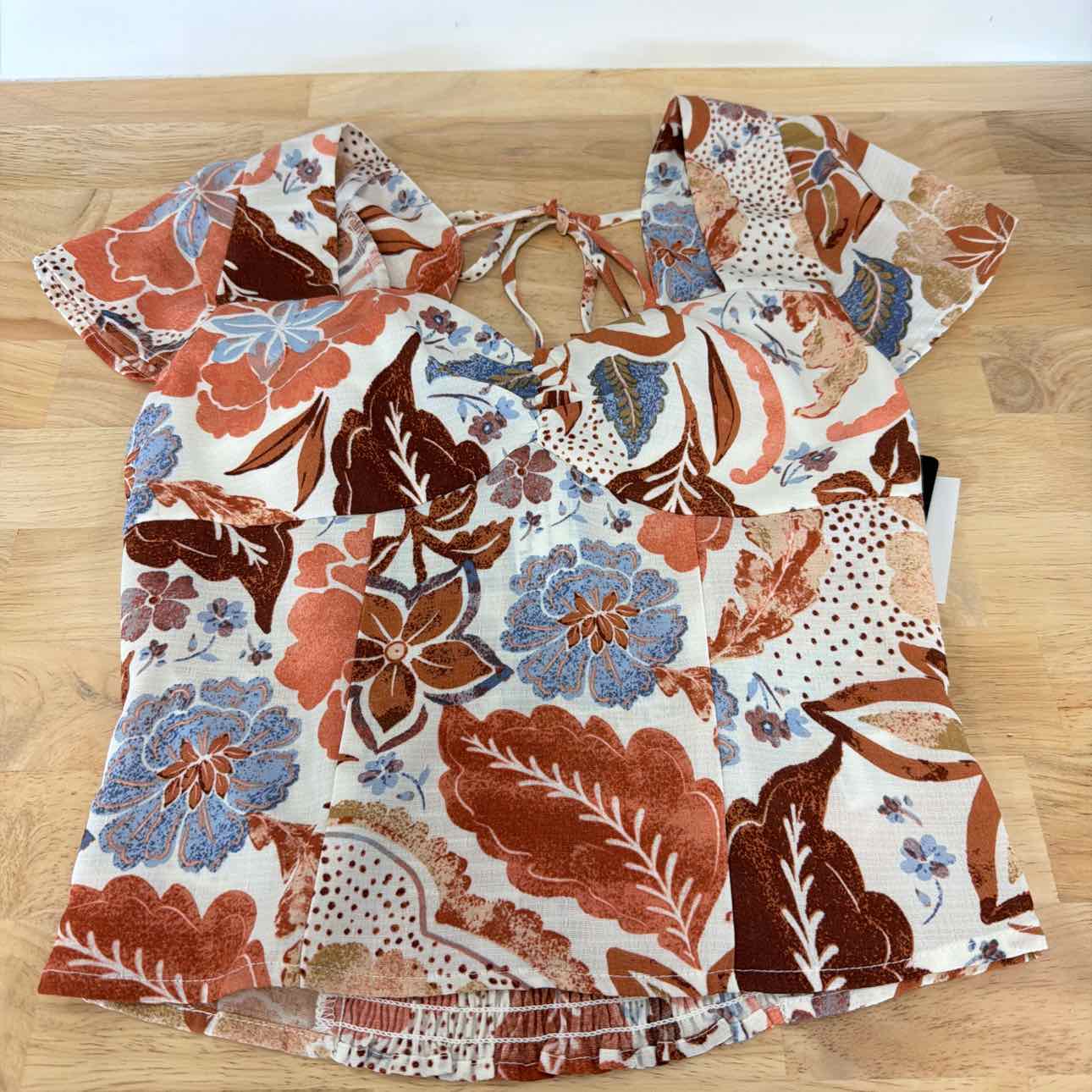 BCX Size XS Sweetheart-Neck Cap-Sleeve Top