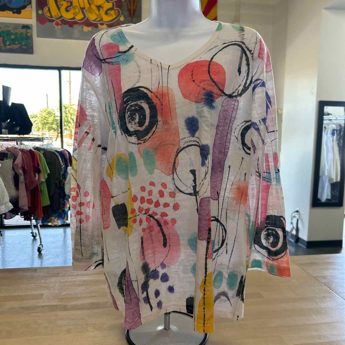 Jess & Jane Size L White Preloved Blouse LS