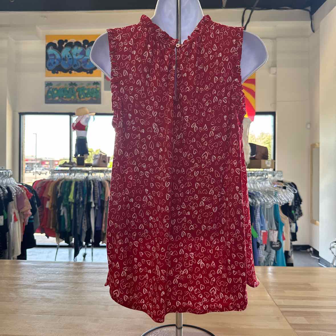 Loft Size S Red White Preloved Sleeveless