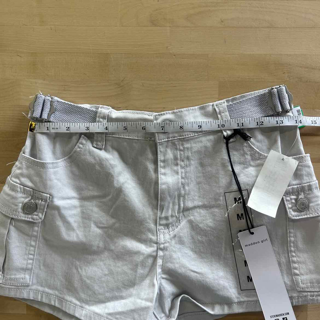 Madden Girl Juniors' High Rise Utility Shorts - Nimbus Cloud - M