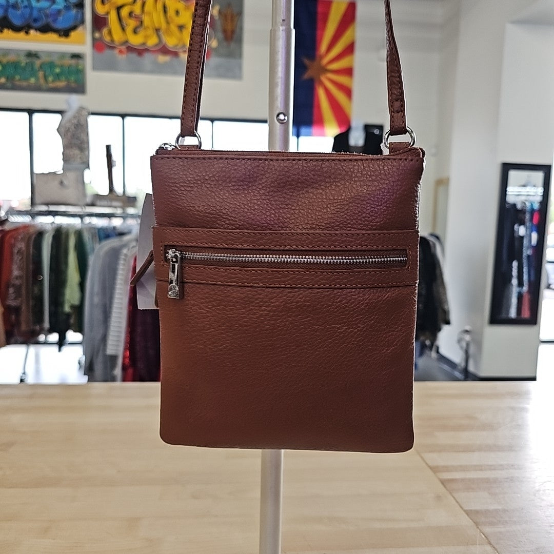 Giani Bernini Triple-Zip Pebble Leather Dasher Crossbody