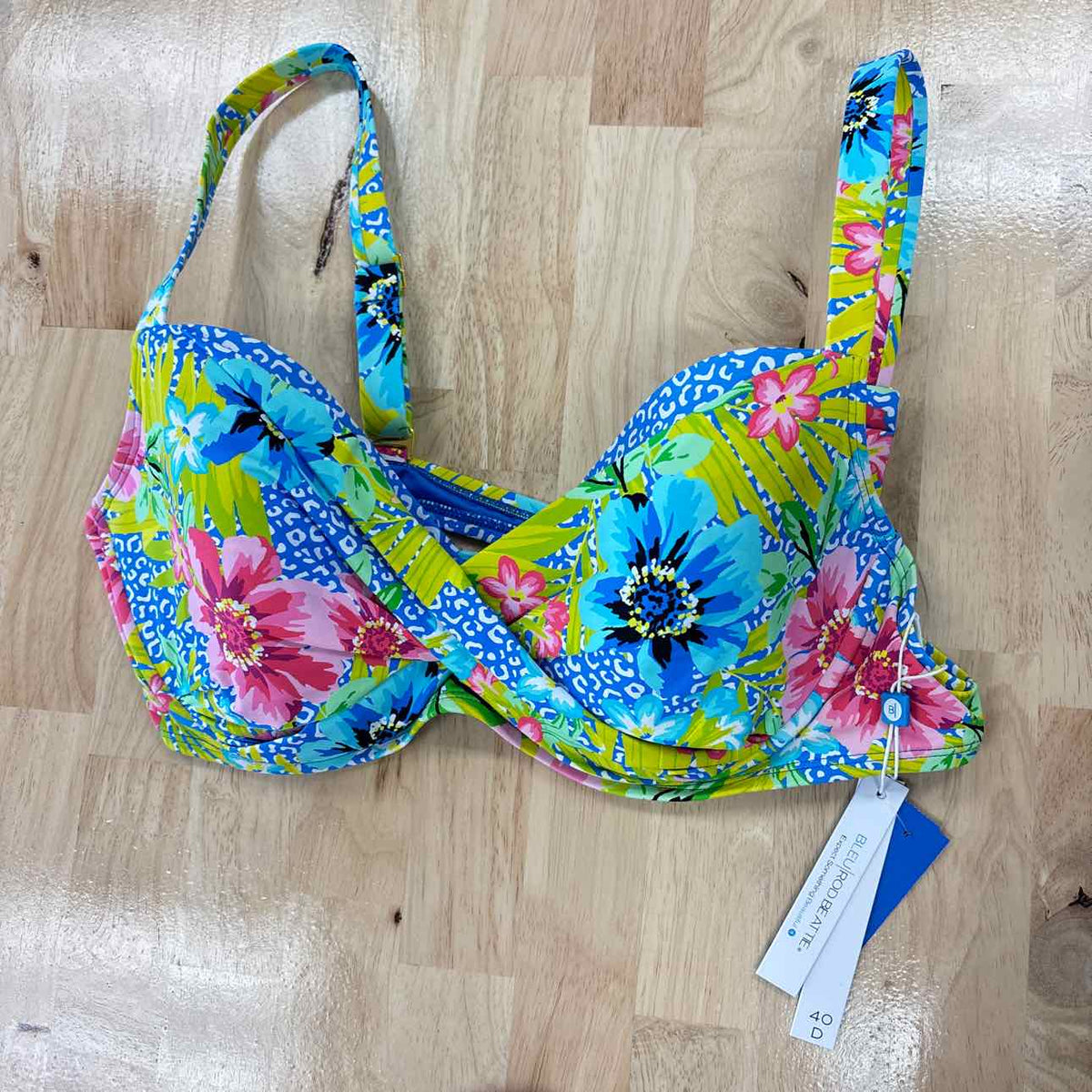 Bleu Size 40D Cross Back Premium Bikini Top