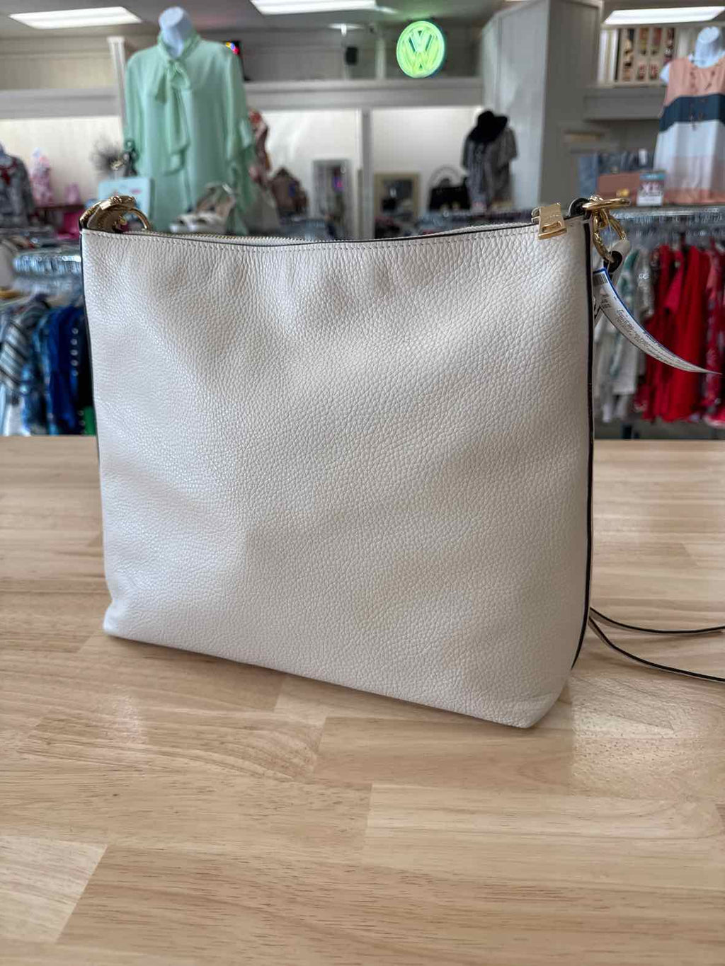 Coach White Pebbled Leather Preloved Handbag