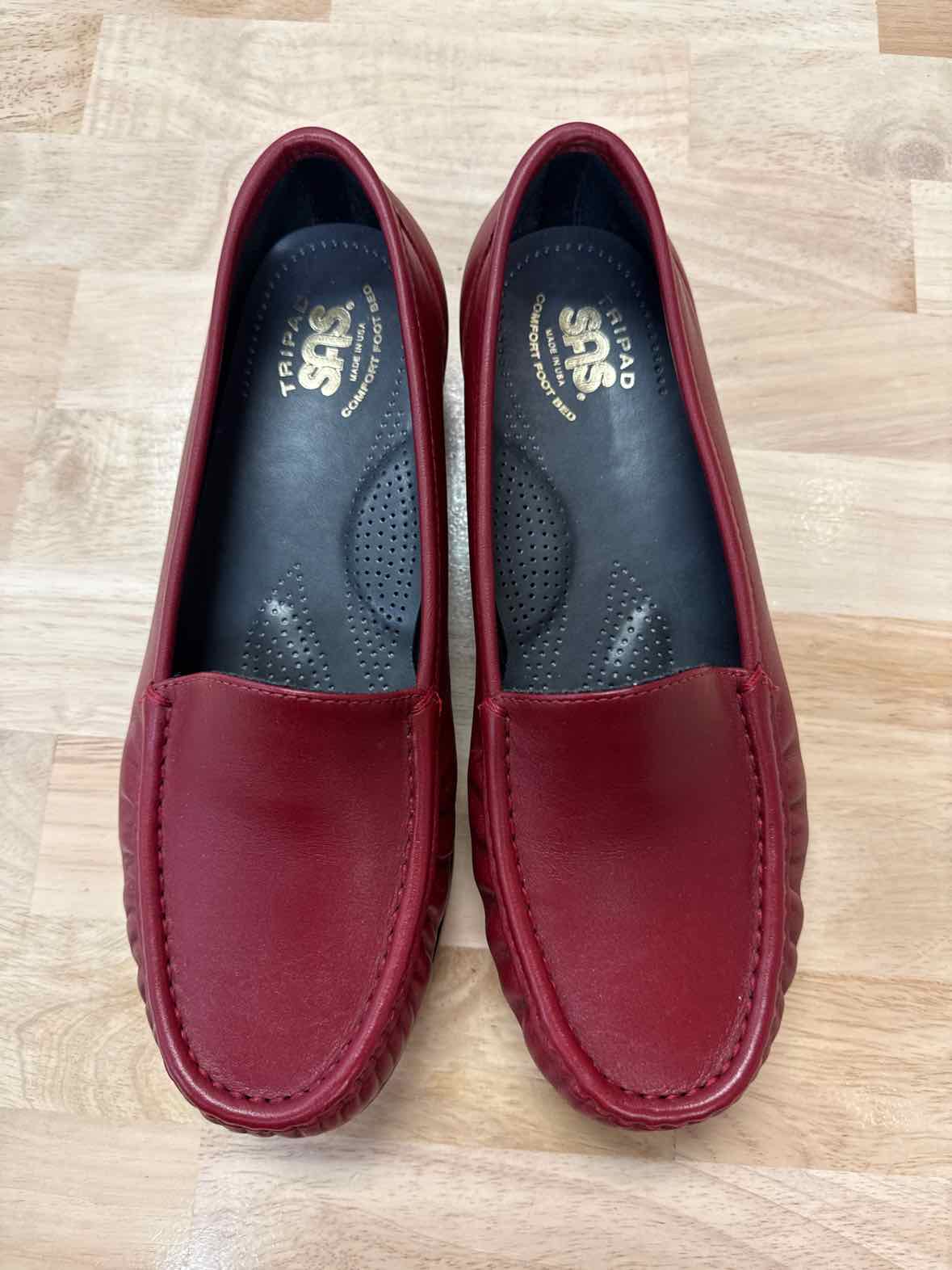 SAS Simplify Size 8.5 WW Red Leather NWOT Slip On