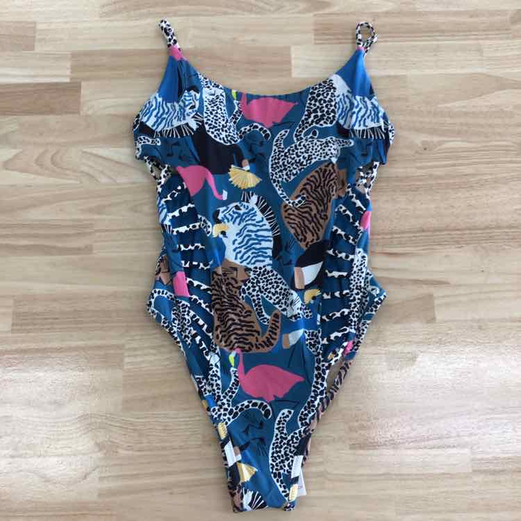 Red Carter Women's Printed Cutout One-Piece Swimsuit - Indigo Dye Multi