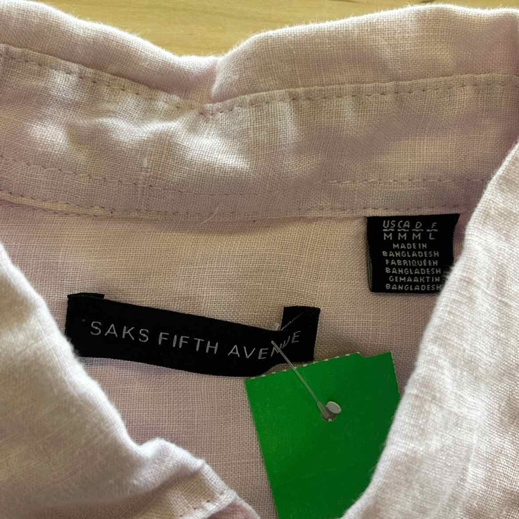 Saks Fifth Avenue Size M Pink Preloved Button Down LS