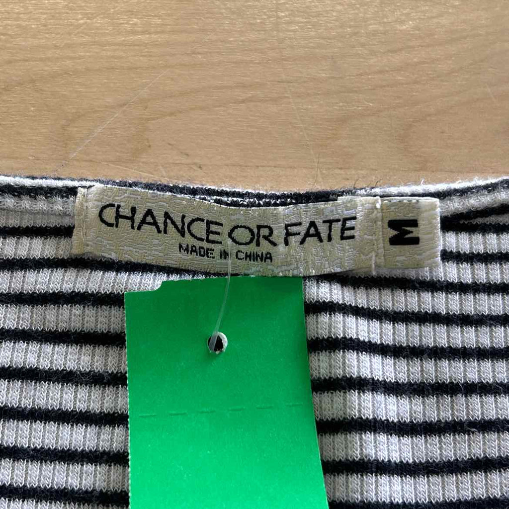 Chance or Fate Size M White & Black Preloved Blouse SS