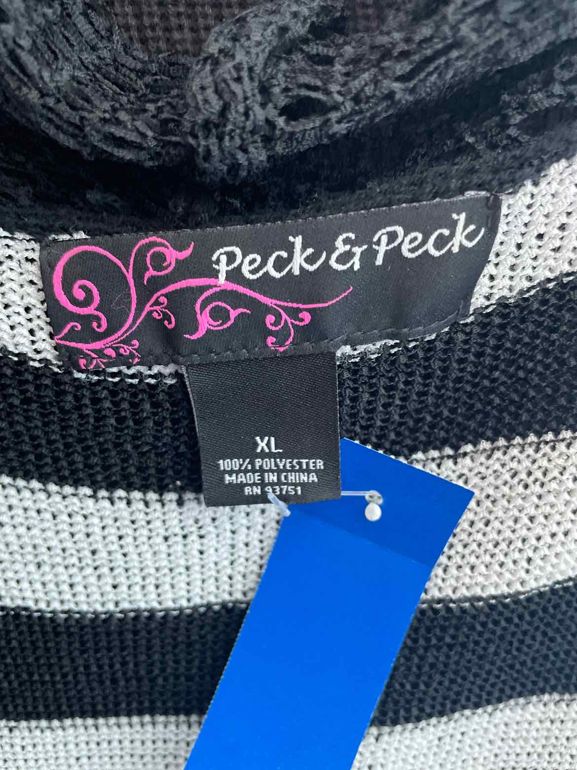 Peck&Peck Size XL Black White Vest