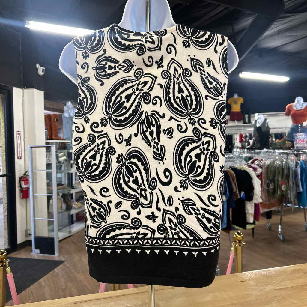Pier One Size L Black White Preloved Sleeveless