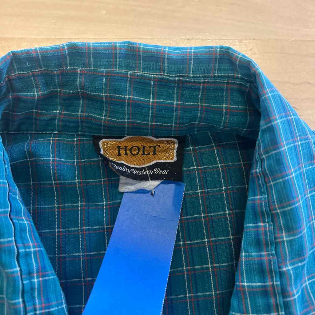 Holt Size XL Teal Preloved MENS Button Down Shirt