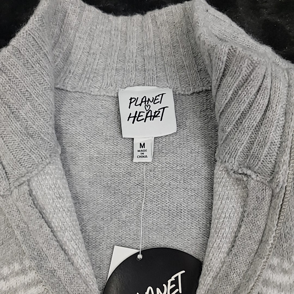 Planet Heart Size M Gray Sweater