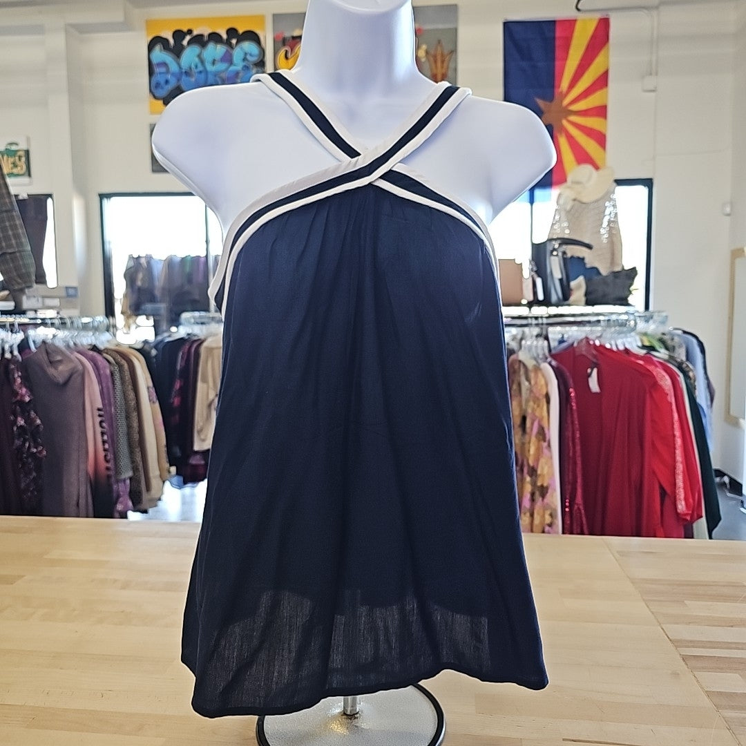 Loft Size S Navy & White Preloved Tank