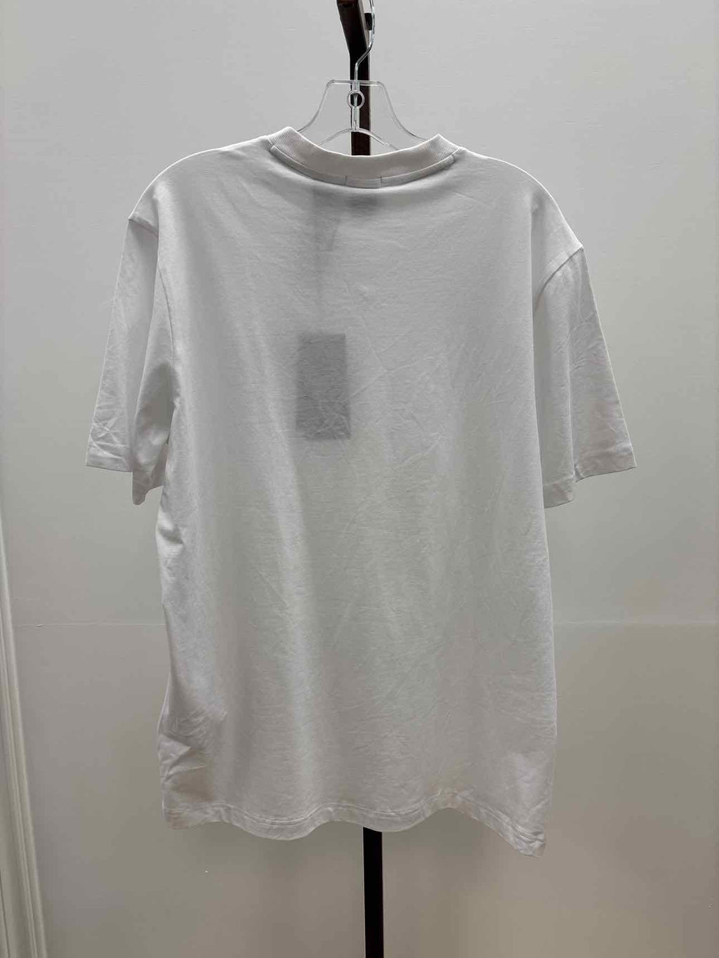 BOSS Size L White Stretch-cotton Regular-fit T-shirt with Contrast Logo