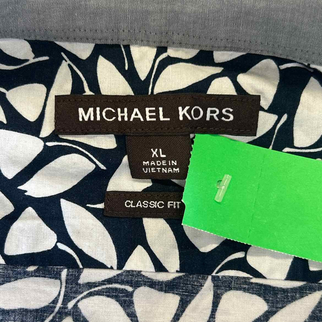 Michael Kors Size XL Navy/White Preloved MENS Button Down Shirt