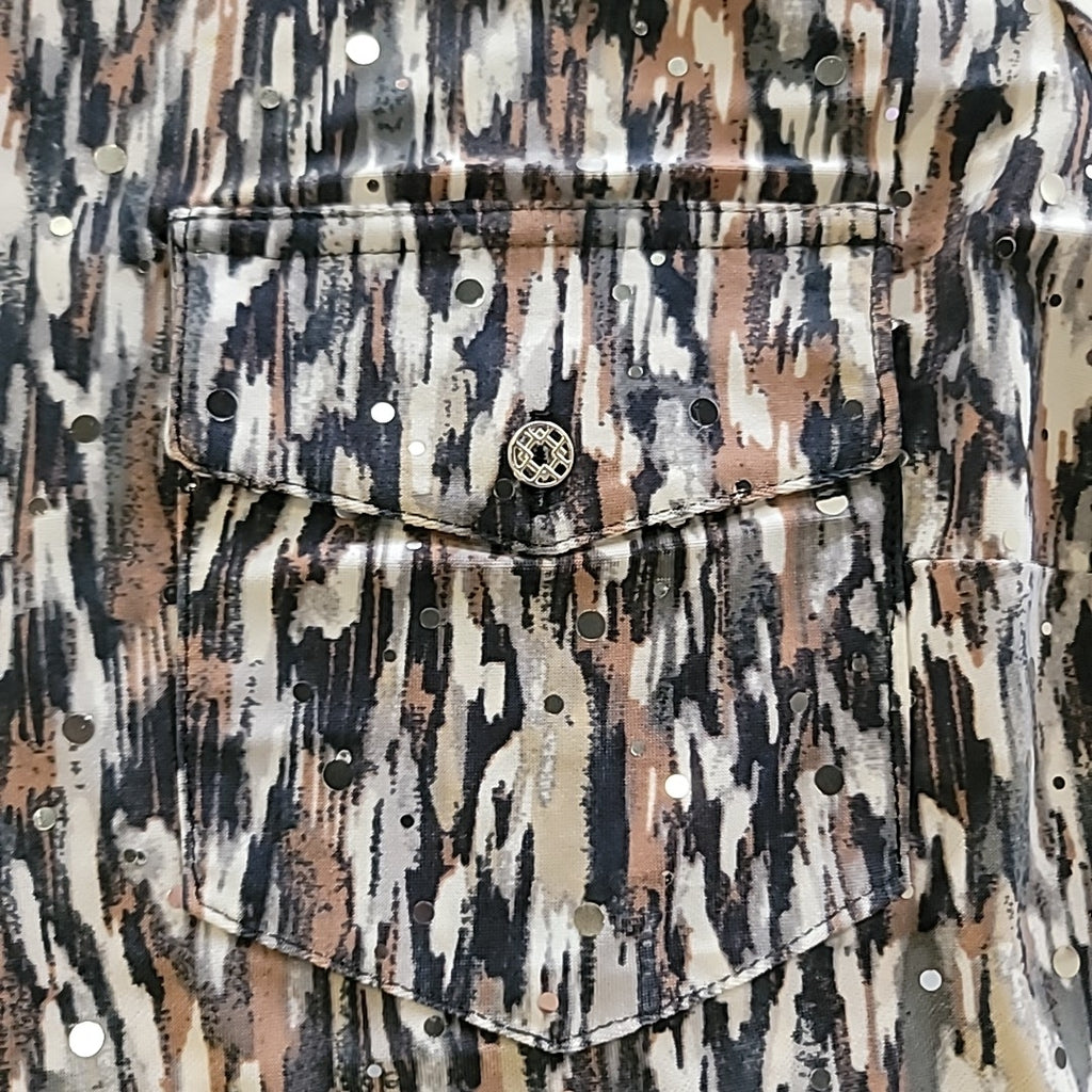 Emily Daniiels Size PM Brown Button Down Shirt