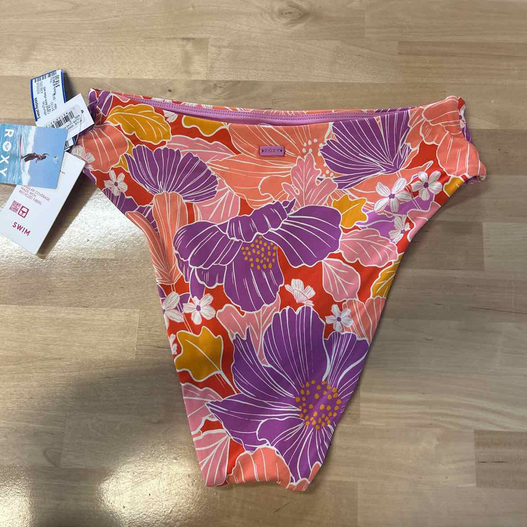 Roxy Size S Bell Bottom Blooms High Waist Bikini Bottoms