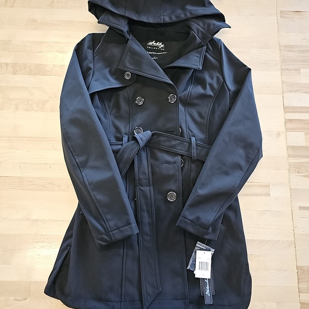 Women's Sebby Collection Double Breasted Softshell Trench Coat